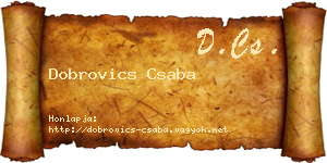 Dobrovics Csaba névjegykártya