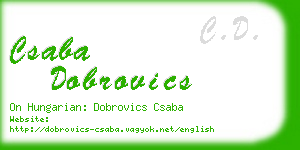 csaba dobrovics business card